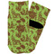 Green & Brown Toile Toddler Ankle Socks - Single Pair - Front and Back