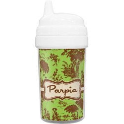 Green & Brown Toile Sippy Cup (Personalized)