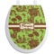 Green & Brown Toile Toilet Seat Decal (Personalized)