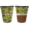 Green & Brown Toile Trash Can Black - Front and Back - Apvl