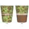 Green & Brown Toile Trash Can White - Front and Back - Apvl