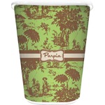 Green & Brown Toile Waste Basket (Personalized)