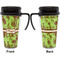 Green & Brown Toile Travel Mug with Black Handle - Approval