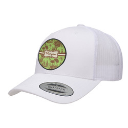 Green & Brown Toile Trucker Hat - White (Personalized)