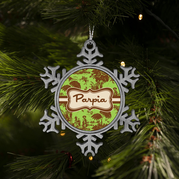 Green & Brown Toile Vintage Snowflake - (LIFESTYLE)