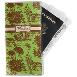 Green & Brown Toile Travel Document Holder