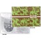 Green & Brown Toile Vinyl Passport Holder - Flat Front and Back