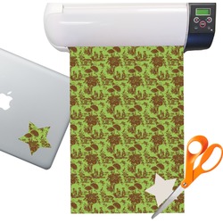 Green & Brown Toile Sticker Vinyl Sheet (Permanent)