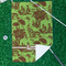 Green & Brown Toile Waffle Weave Golf Towel - In Context