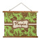 Green & Brown Toile Wall Hanging Tapestry - Wide (Personalized)