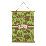 Green & Brown Toile Wall Hanging Tapestry (Personalized)