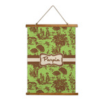 Green & Brown Toile Wall Hanging Tapestry - Tall (Personalized)