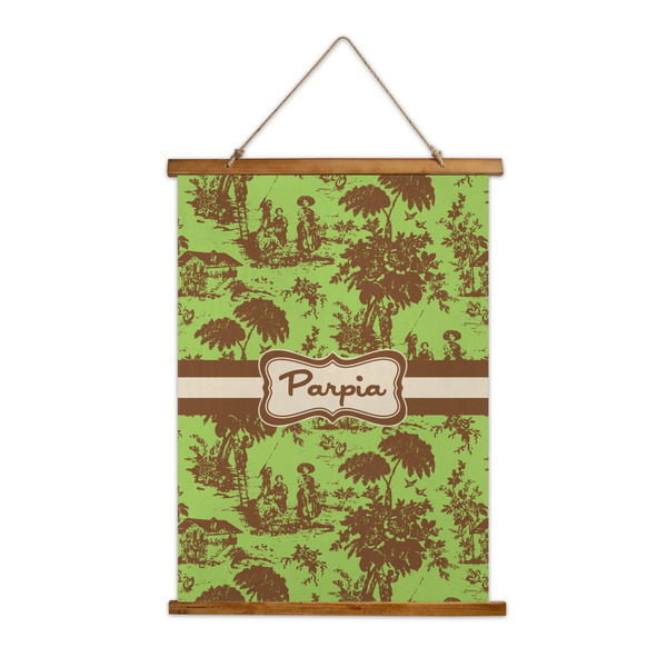 Custom Green & Brown Toile Wall Hanging Tapestry (Personalized)