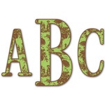 Green & Brown Toile Monogram Decal - Small (Personalized)