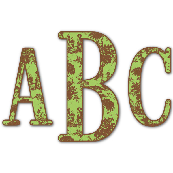 Custom Green & Brown Toile Monogram Decal - Small (Personalized)