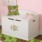Green & Brown Toile Wall Monogram on Toy Chest