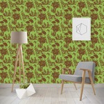 Green & Brown Toile Wallpaper & Surface Covering