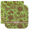 Green & Brown Toile Washcloth / Face Towels