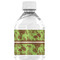 Green & Brown Toile Water Bottle Label - Back View