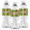 Green & Brown Toile Water Bottle Labels - Front View