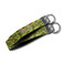 Green & Brown Toile Webbing Keychain FOBs - Size Comparison