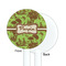 Green & Brown Toile White Plastic 5.5" Stir Stick - Single Sided - Round - Front & Back