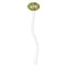 Green & Brown Toile White Plastic 7" Stir Stick - Oval - Single Stick