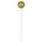 Green & Brown Toile White Plastic 7" Stir Stick - Round - Single Stick