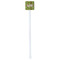 Green & Brown Toile White Plastic Stir Stick - Single Sided - Square - Single Stick