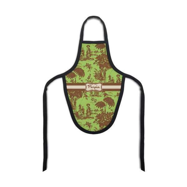 Custom Green & Brown Toile Bottle Apron (Personalized)