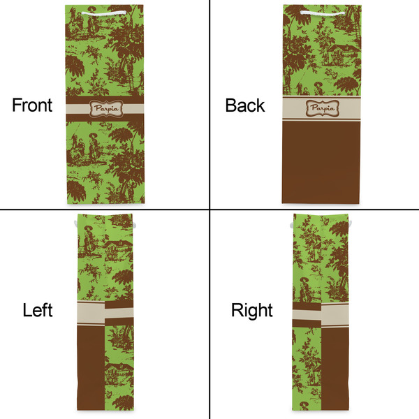 Green & Brown Toile Wine Gift Bag - Gloss - Approval