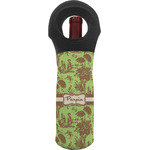 Green & Brown Toile Wine Tote Bag (Personalized)