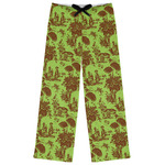 Green & Brown Toile Womens Pajama Pants - M