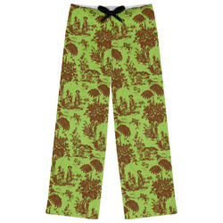 Green & Brown Toile Womens Pajama Pants