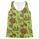 Green & Brown Toile Womens Racerback Tank Top - 2X Large