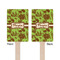Green & Brown Toile Wooden 6.25" Stir Stick - Rectangular - Double Sided - Front & Back