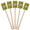 Green & Brown Toile Wooden 6.25" Stir Stick - Rectangular - Fan View