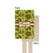 Green & Brown Toile Wooden 6.25" Stir Stick - Rectangular - Single - Front & Back