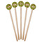 Green & Brown Toile Wooden 6" Stir Stick - Round - Fan View