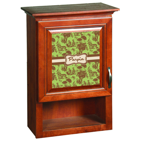 Green & Brown Toile Wooden Cabinet Decal (Medium)
