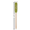 Green & Brown Toile Wooden Food Pick - Paddle - Dimensions