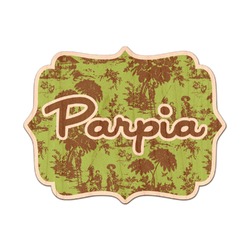 Green & Brown Toile Genuine Maple or Cherry Wood Sticker (Personalized)