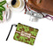 Green & Brown Toile Wristlet ID Cases - LIFESTYLE