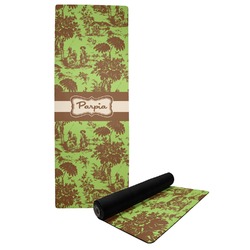 Green & Brown Toile Yoga Mat (Personalized)