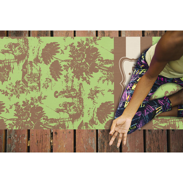 Green & Brown Toile Yoga Mats - LIFESTYLE