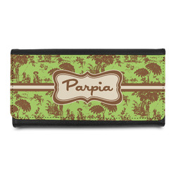 Green & Brown Toile Leatherette Ladies Wallet (Personalized)