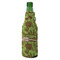 Green & Brown Toile Zipper Bottle Cooler - ANGLE (bottle)