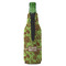 Green & Brown Toile Zipper Bottle Cooler - BACK (bottle)