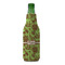 Green & Brown Toile Zipper Bottle Cooler - FRONT (bottle)