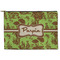 Green & Brown Toile Zipper Pouch (Personalized)